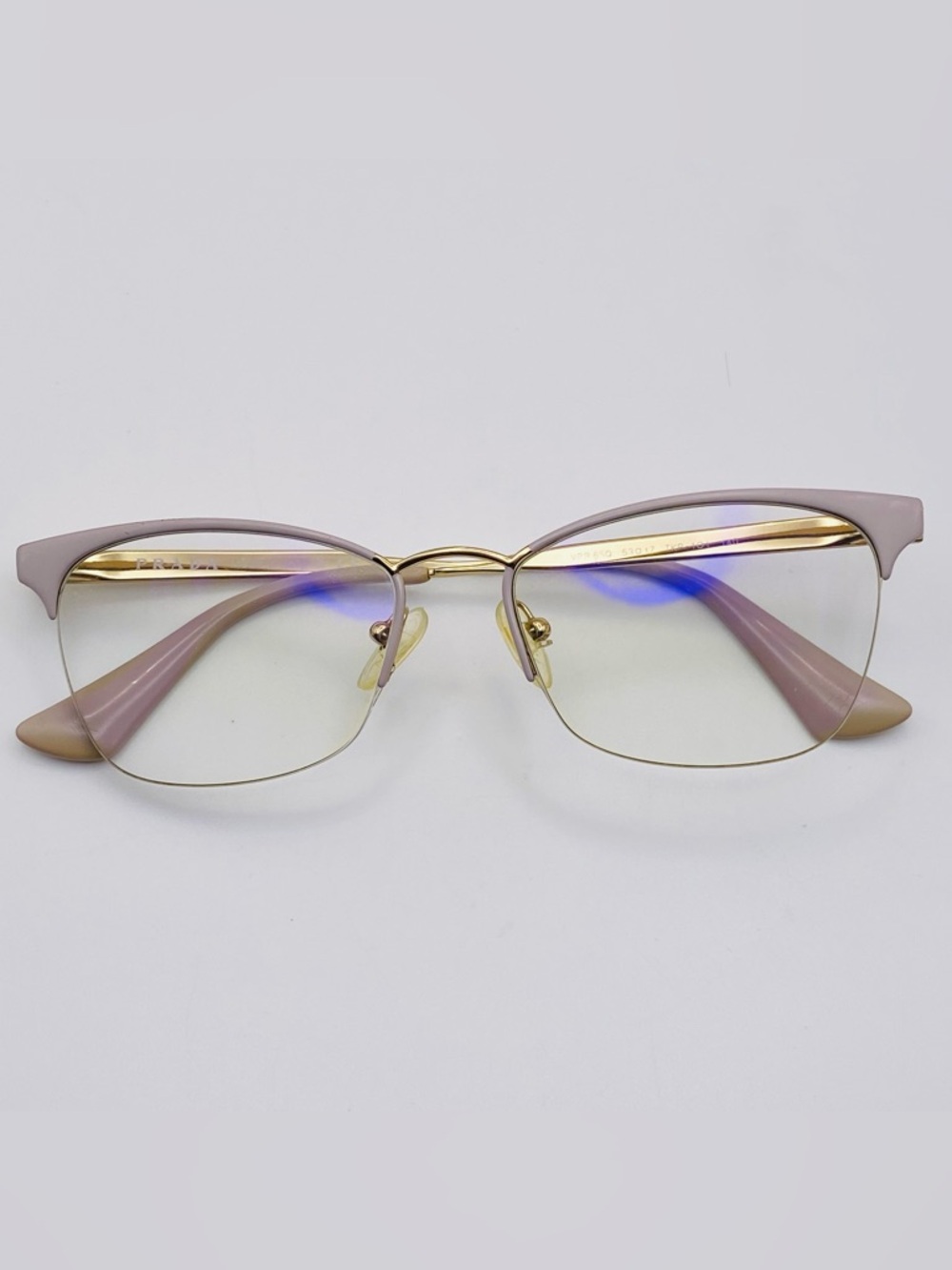 PRADA VPR 65Q 53 17 TKP 101140 CAT EYE HALF RIM WOMEN EYEGLASSES
TAUP TAN